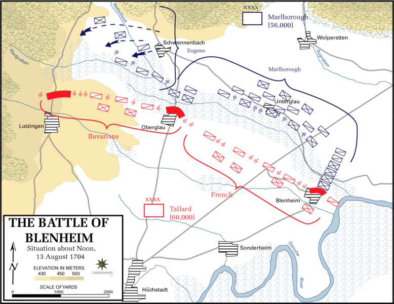 Battle of Blenheim around noon (13th August 1704)