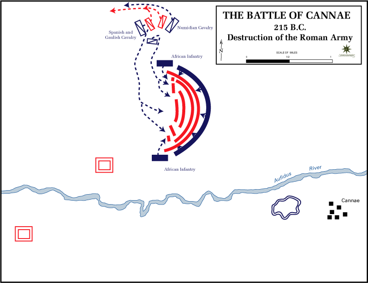 Destruction of the Roman Army at the Battle of Cannae (215 BC)