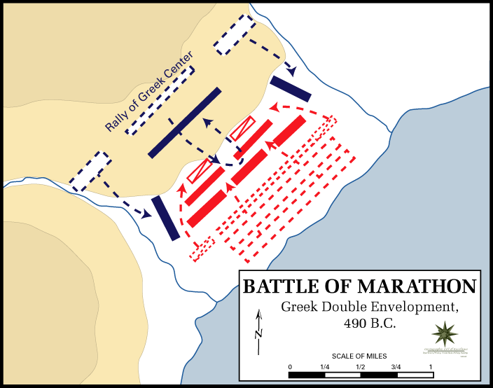 Greek Double Envelopment at the Battle of Marathon (490 BC)